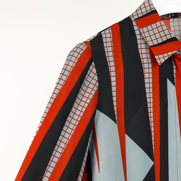 Gucci PF/15 Dusty Avio Triangle-Print Silk Shirt - Picture 5 of 10